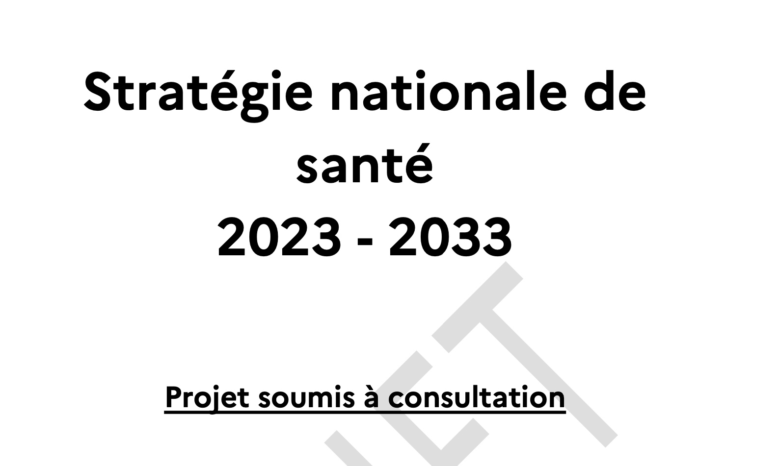 stratégie nationale de santé 20223-2033
